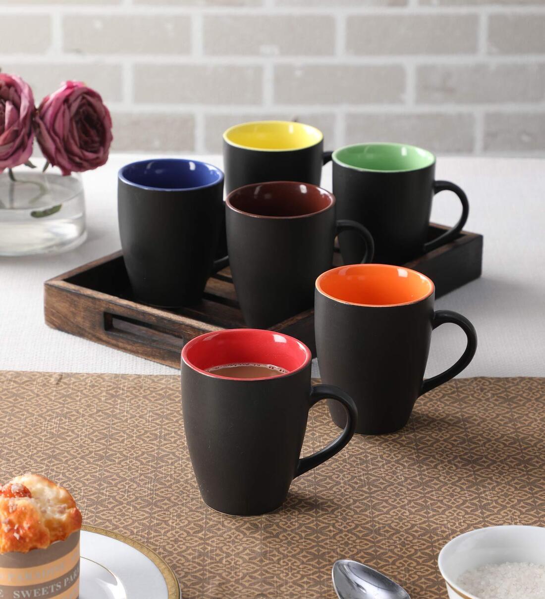 Buy Tenacity 350ml Black Ceramic (Set of 6) Coffee Mug at 16% OFF by ...