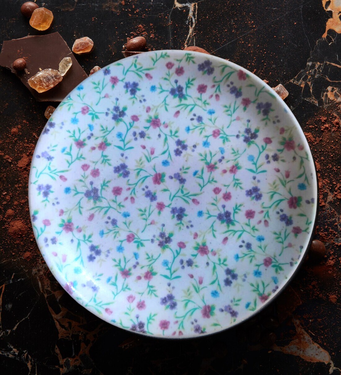 Buy Ceramic Multicolour Quarter/Snack Plate (Set of 2 ) By Maatikosh at