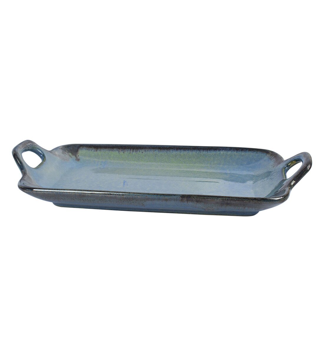 Buy Ceramic Blue Serving Tray By Market 99 Online Serving Trays