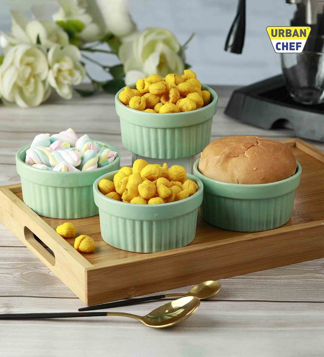 Buy Ceramic Green 225 ML Serving Bowl Set of at 44% OFF by Urban