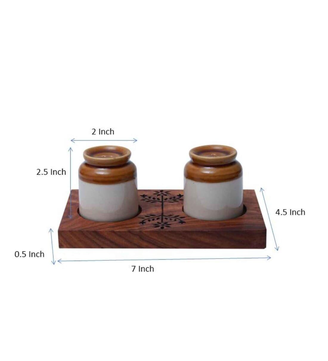 Buy Ceramic Salt & Pepper Shaker with tray at 51% OFF by Unravel