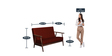 Celene 2 Seater Sofa in Red Colour