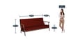 Celene 3 Seater Sofa in Red Colour