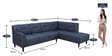 Celso Fabric LHS Sectional Sofa (3 + Lounger) in Spruce Blue Colour