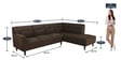 Celso Fabric LHS Sectional Sofa (3 + Lounger) in Chestnut Brown Colour