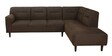 Celso Fabric LHS Sectional Sofa (3 + Lounger) in Chestnut Brown Colour