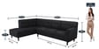 Celso Fabric RHS Sectional Sofa (3 + Lounger) in Charcoal Grey Colour
