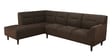 Celso Fabric RHS Sectional Sofa (3 + Lounger) in Chestnut Brown Colour
