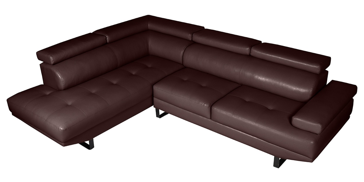 Buy Celez RHS Seater Sofa with Lounger in Dark Brown Colour at