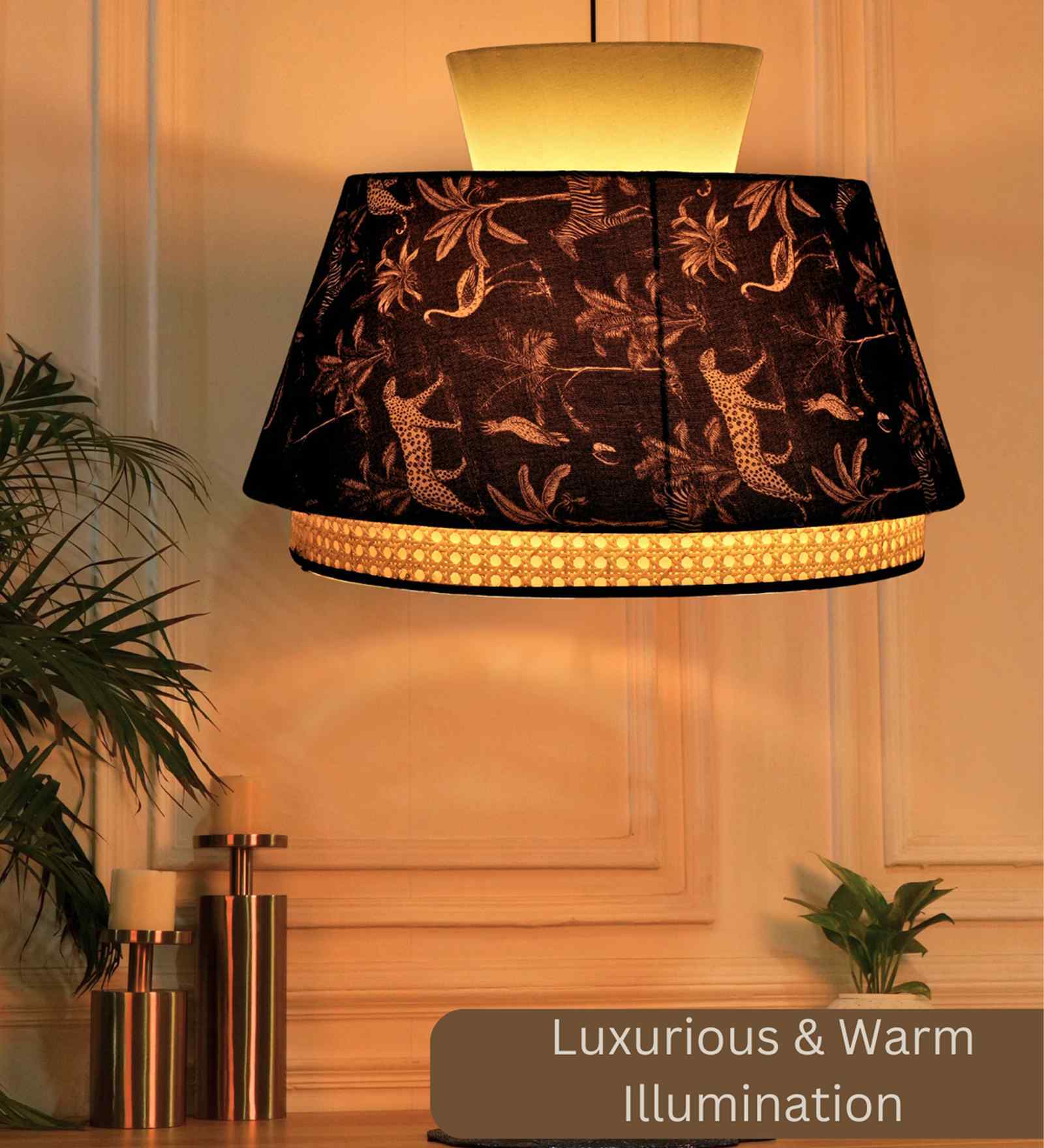 Ceiling Lamp With Fabric Lampshades. Modern 18 X 13.5 Inches Pendant Light Fixture Wild Bamboo Braided