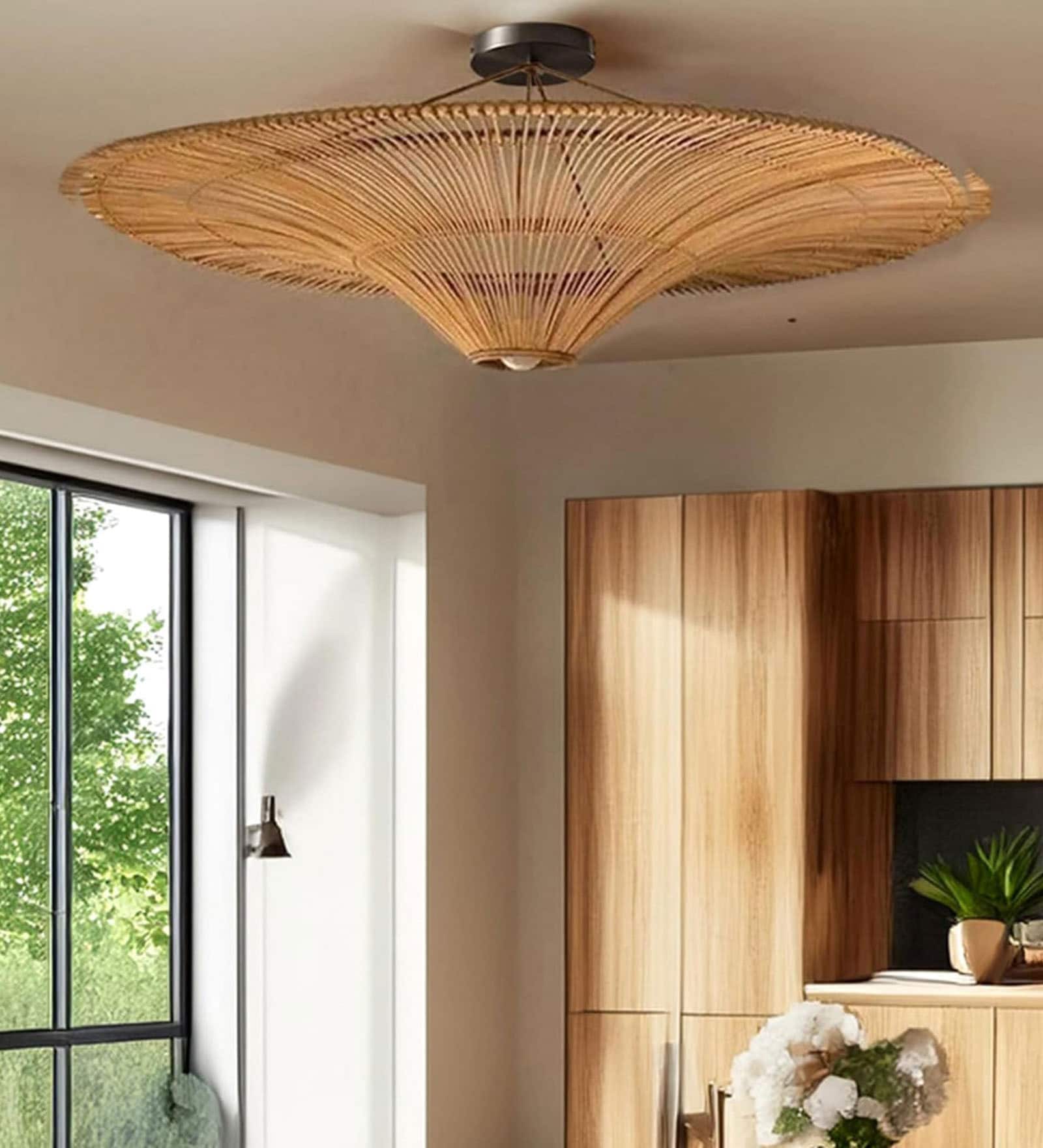 Ceiling Lamps for Living Room | Hanging Lights for Balcony | Pendant Lamps | Bamboo Lampshade