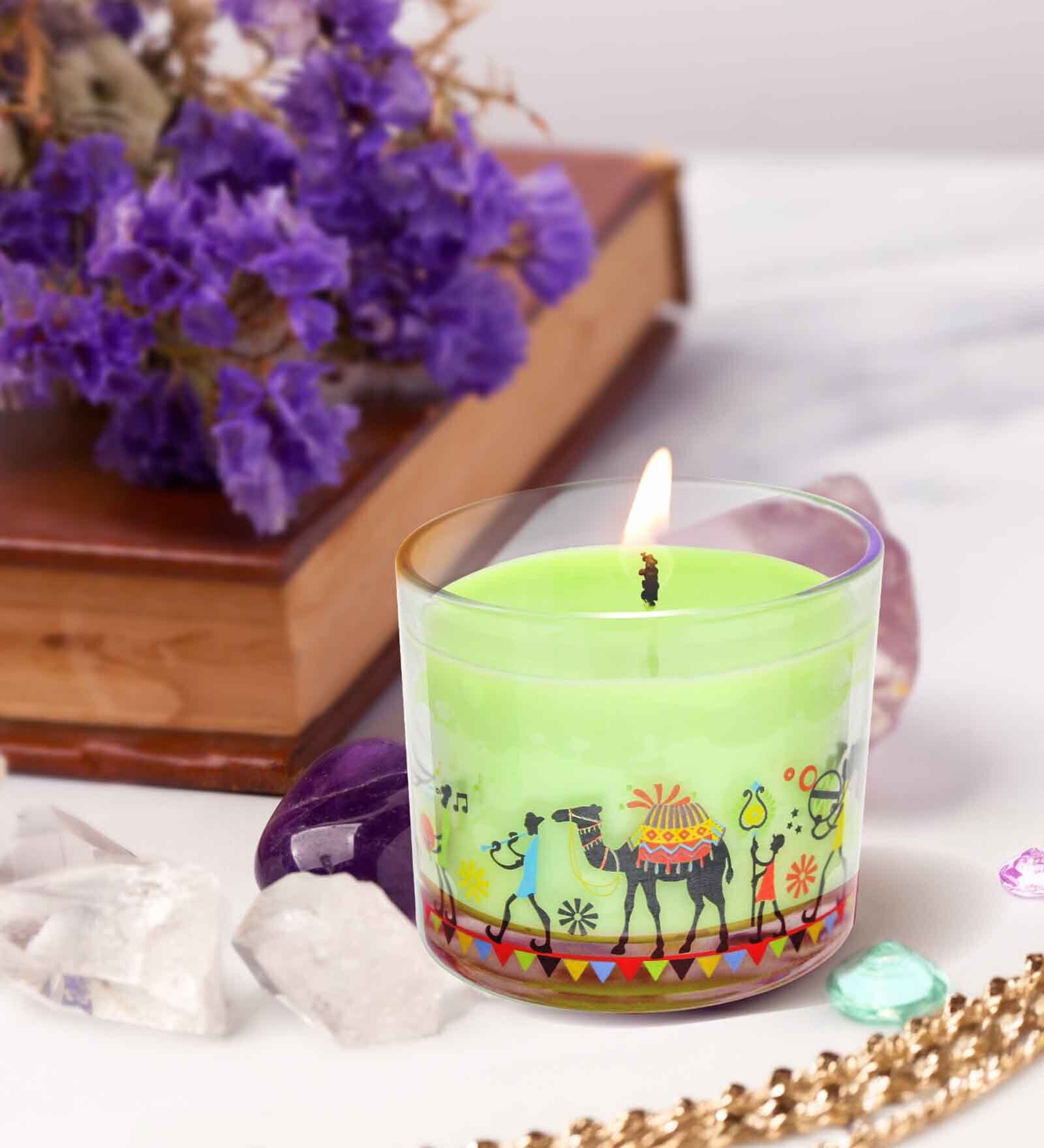 Mahogany Apple Glass Candle (Green)