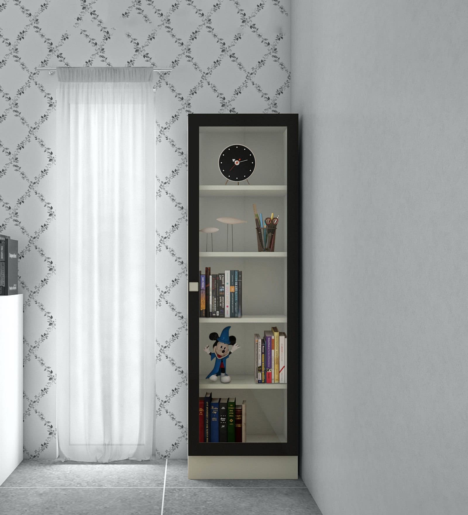 Celestia Book Case in Carbon Black Finish