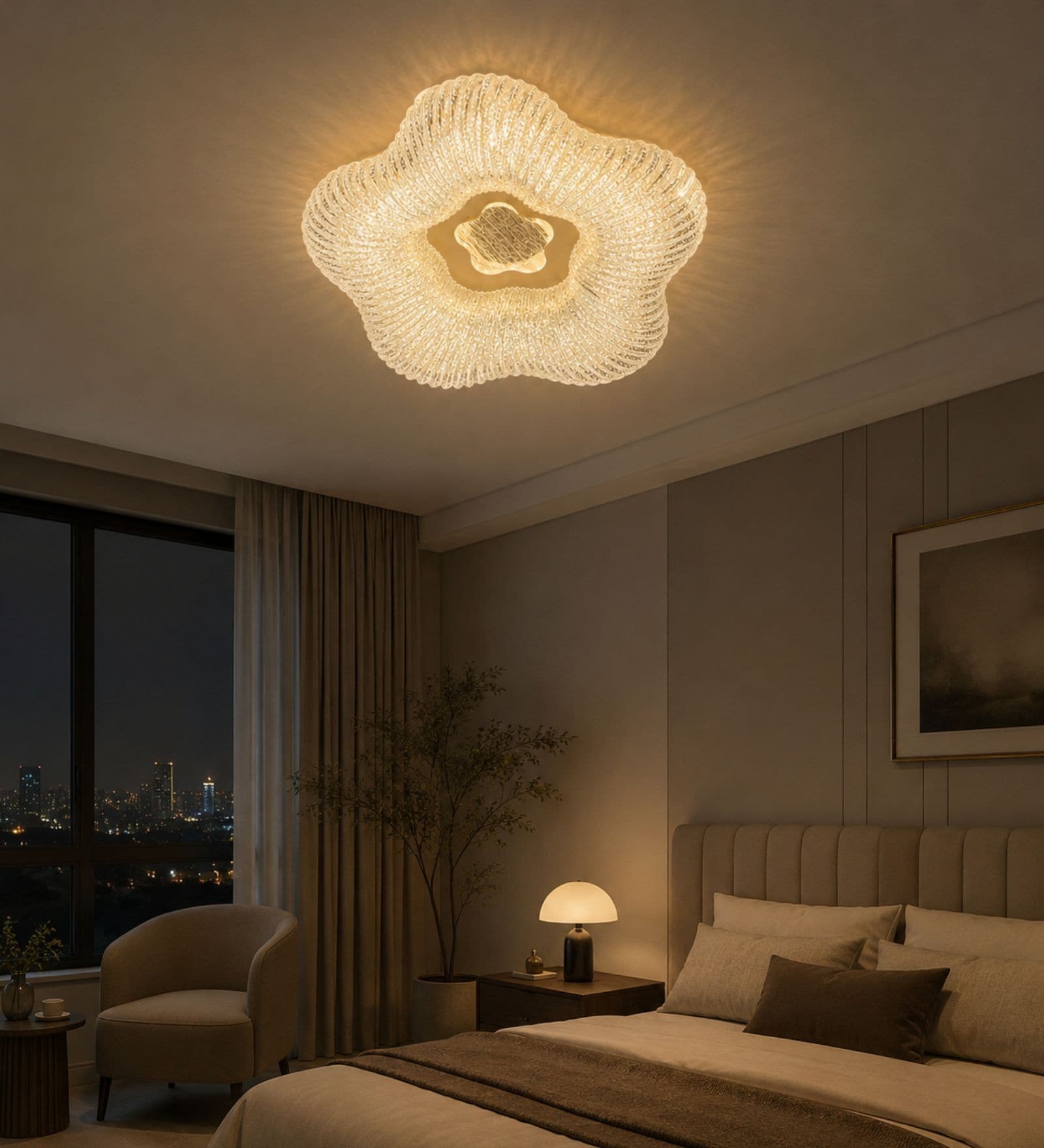 Celestia Ripple Crystal Ceiling Light