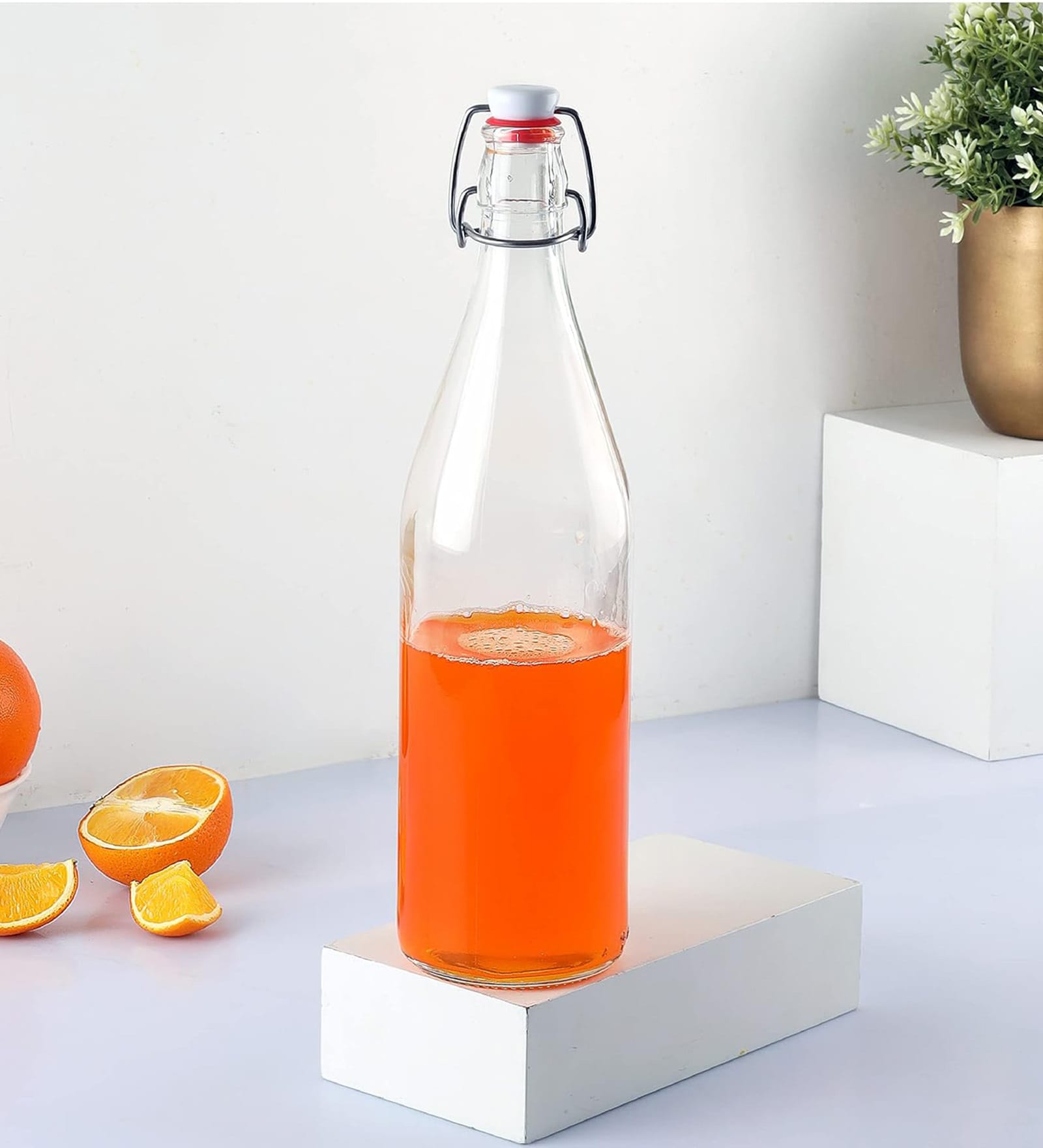 CELLO Aquaria Toughened Glass Water Bottle, 1 Ltr, Transparent