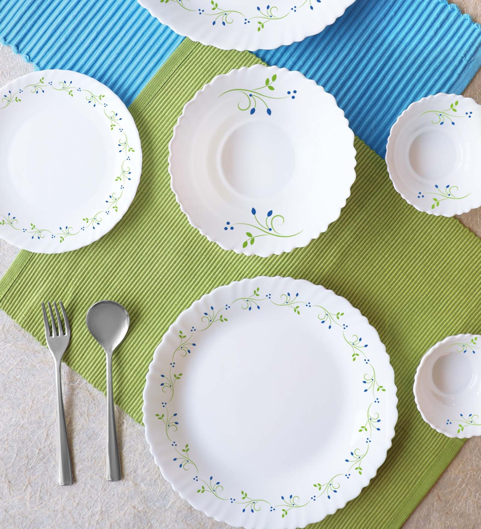 Dazzle Tropical Lagoon Opalware Dinner Set