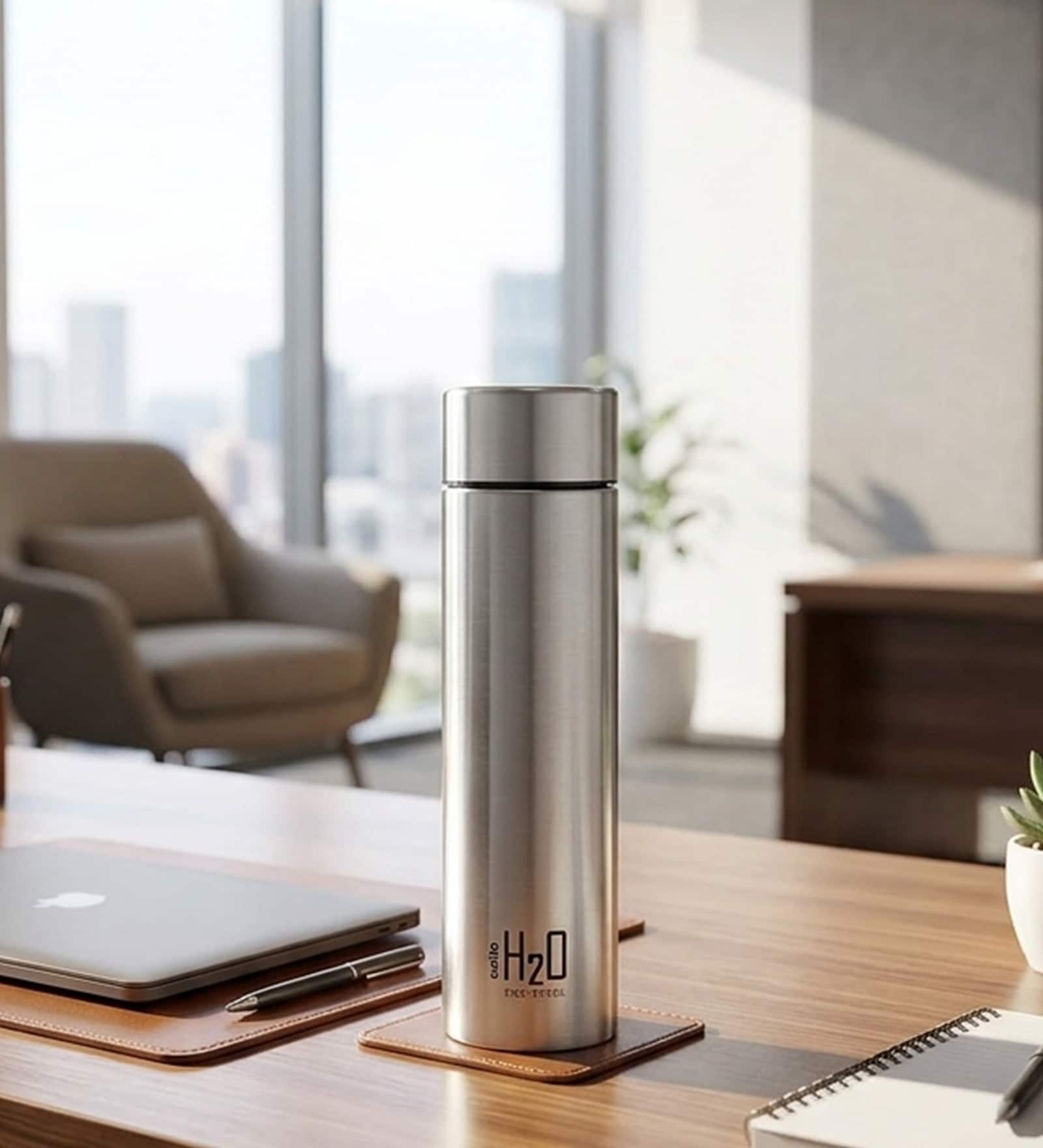 CELLO H2O Stainless Steel Water Bottle, 1 Ltr, Silver