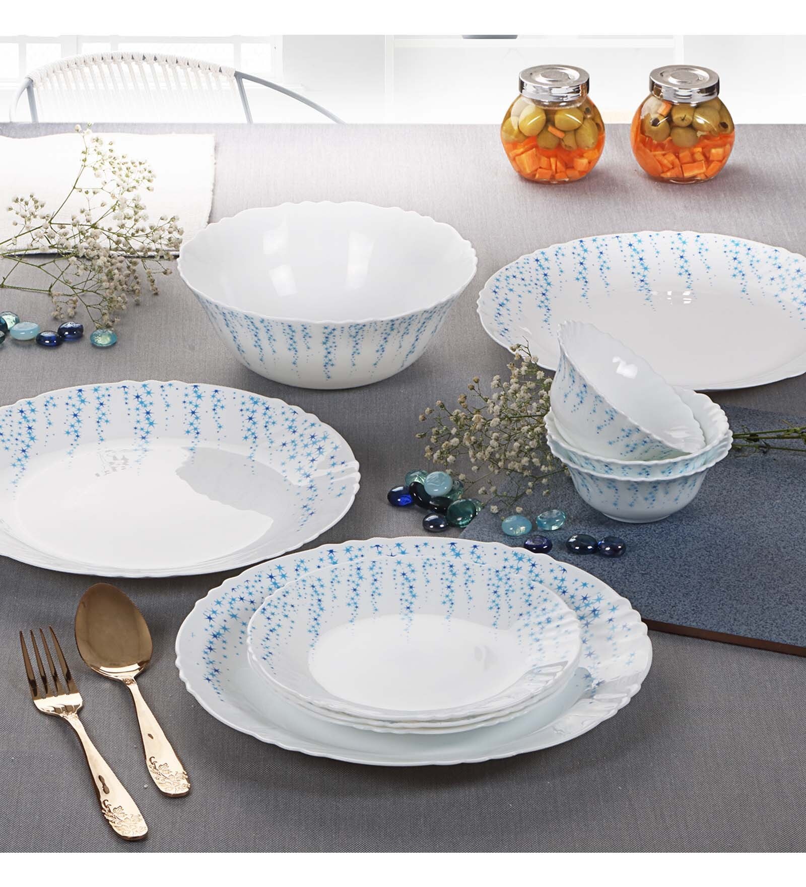 Imperial Sky Fall Opalware Dinner Set