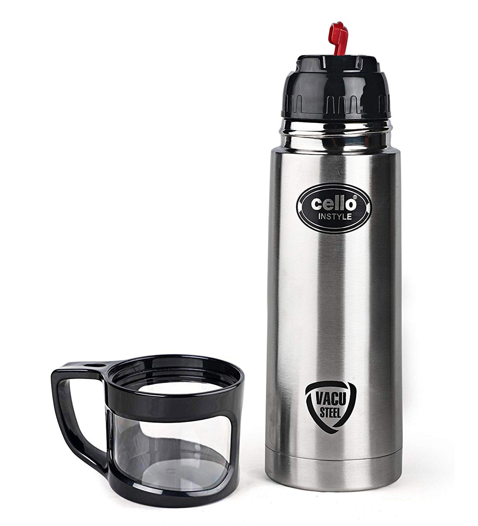 Buy Cello Instyle Stainless Steel Flask, 750 ml, Black Online Metal