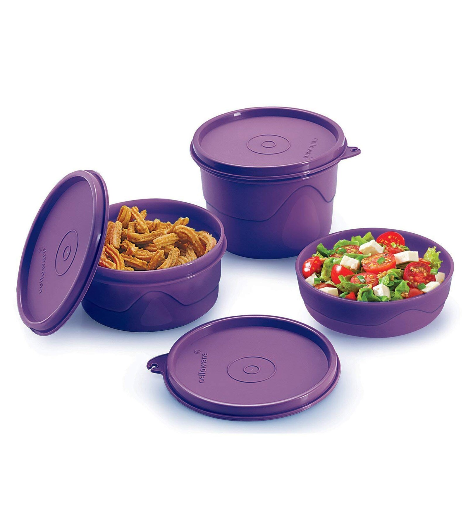 Buy 225ml , 375ml, 550ml Plastic Airtight Container - set of 6 by Cello ...