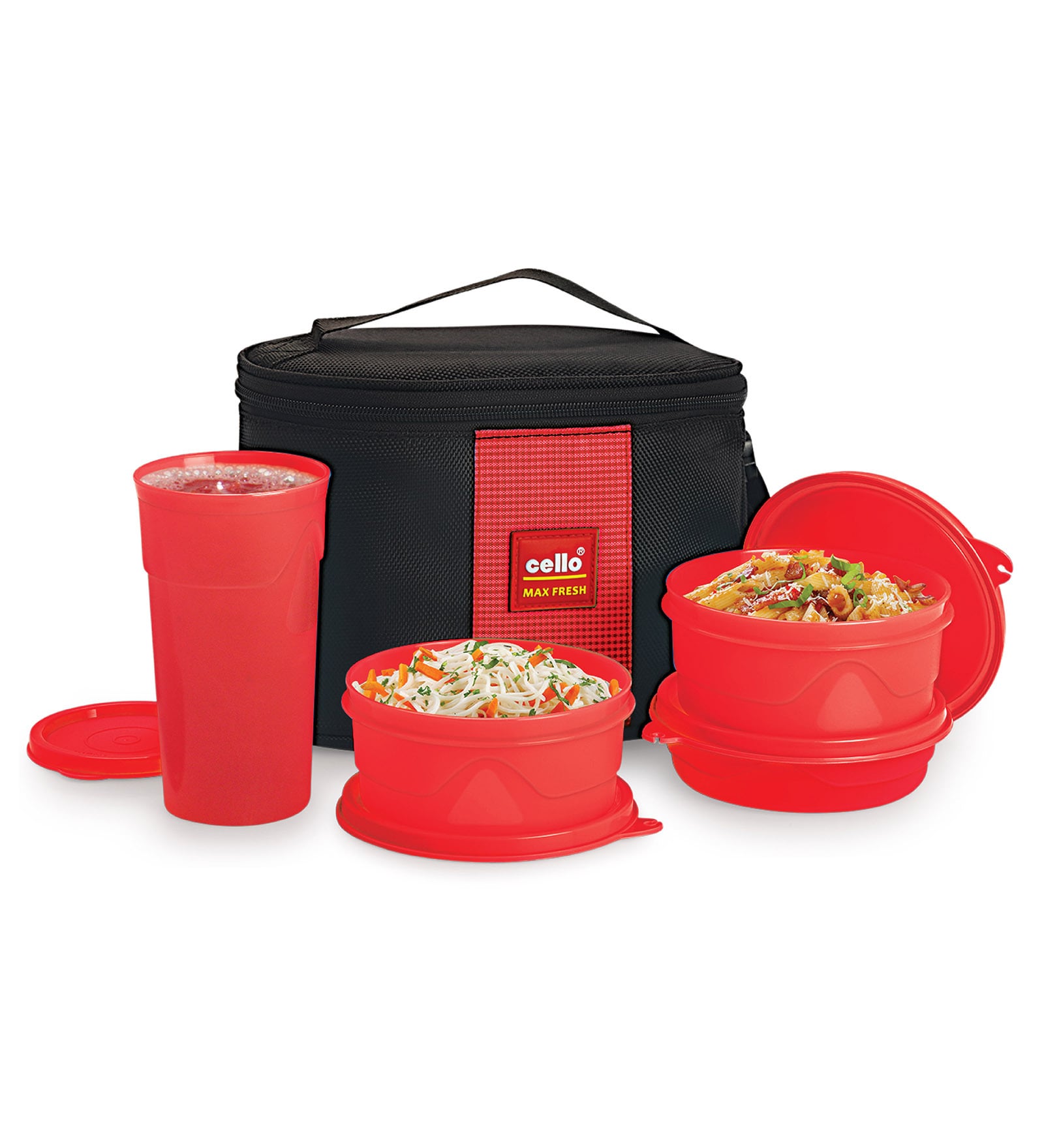 Buy Cello Max Fresh Red Super Lunch Box Set of 4 Online Lunch Boxes