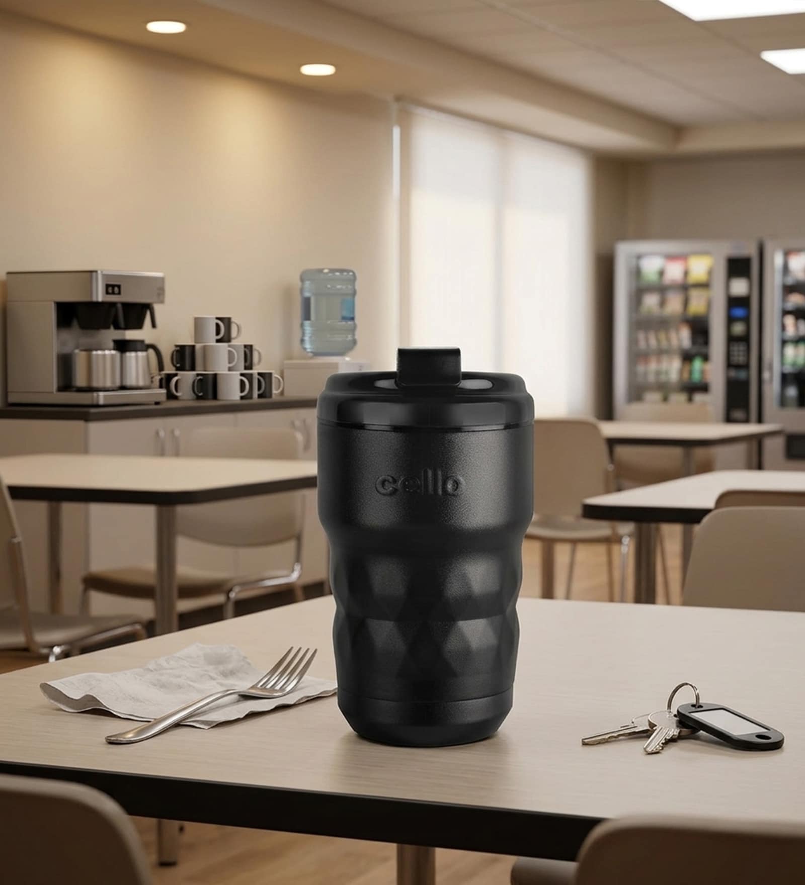 CELLO Nomad Insulated Flask Mug, 350ml, Black