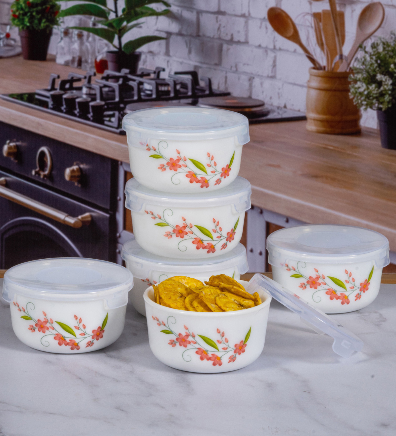 Cello Opalware Storage Container with Lid (set of 6pcs)