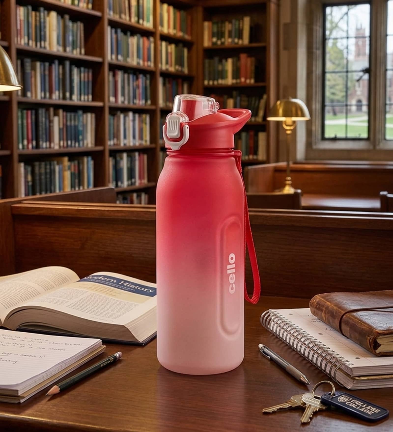 CELLO Rise N Shine Large Sipper Water Bottle, 1.2 Ltr, Sky Blue