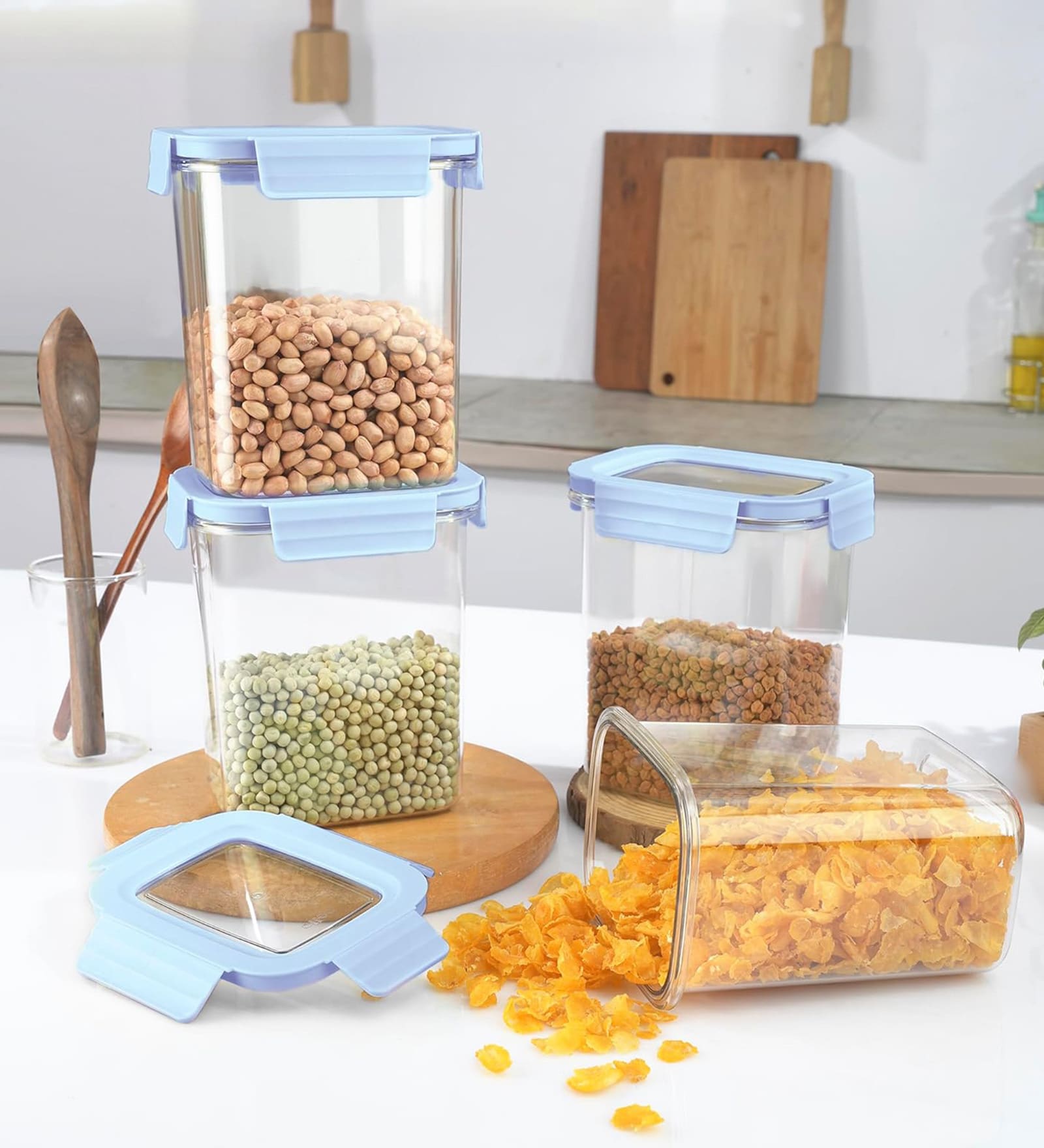 CELLO Stylelock Airtight Storage Container Set of 4, 1500ml, Blue