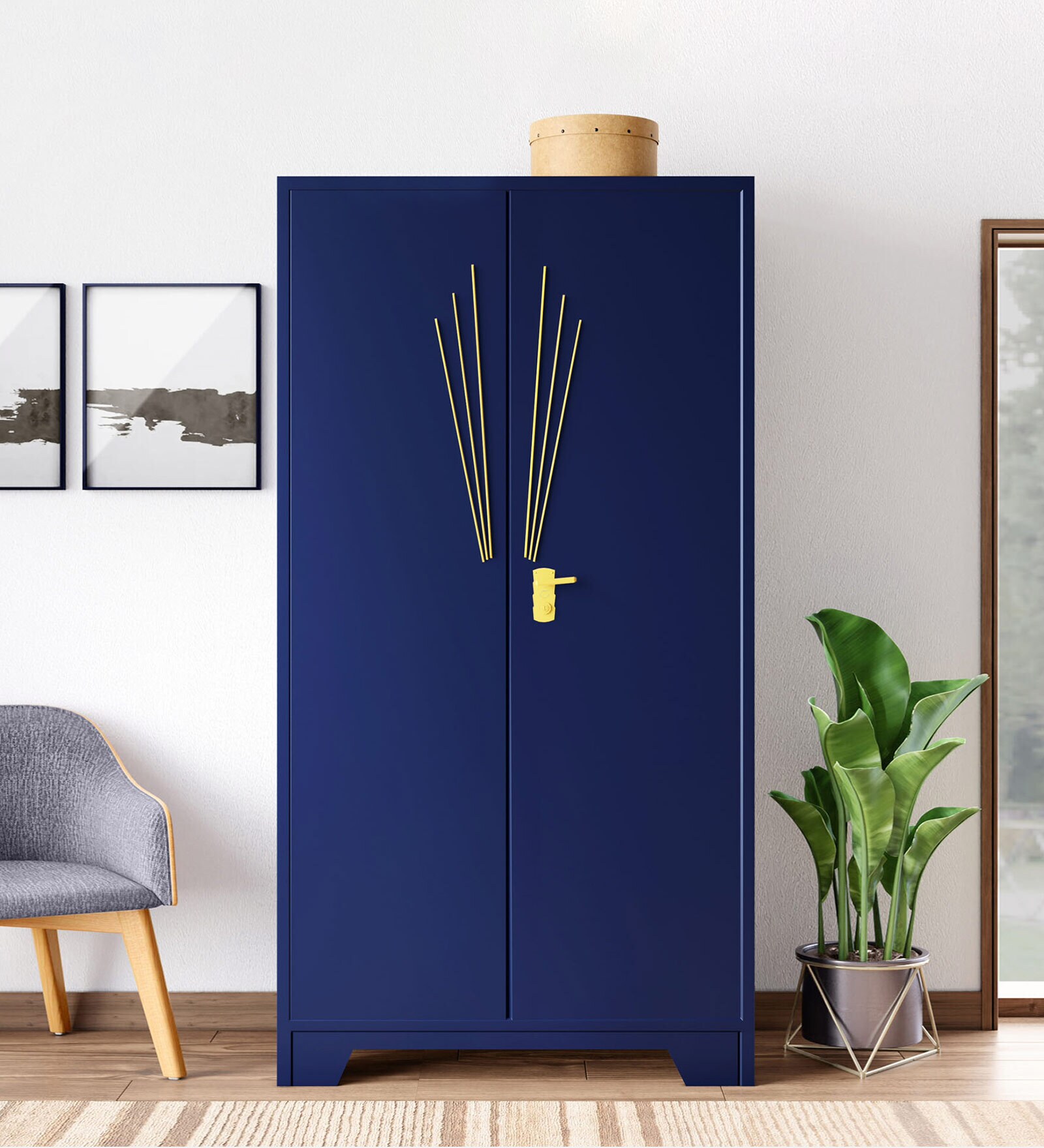 Centurion Steel 2 Door Almirah in Midnight Blue Colour