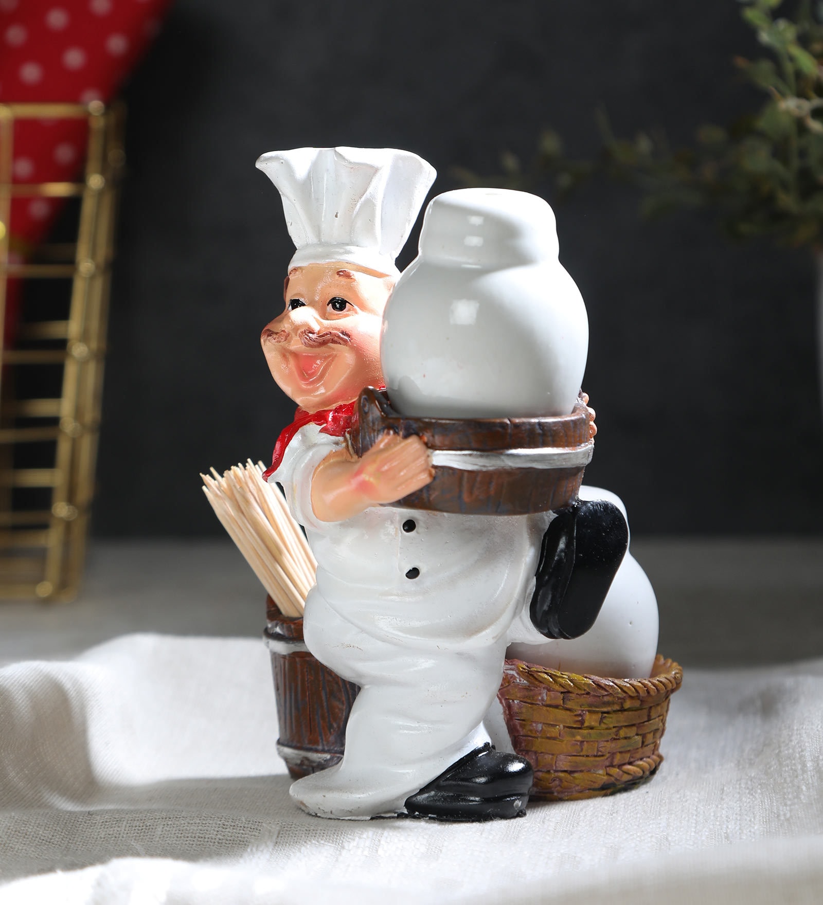 Buy Ceramic & Resin Salt & Pepper Shaker in White By The Quirk Box at