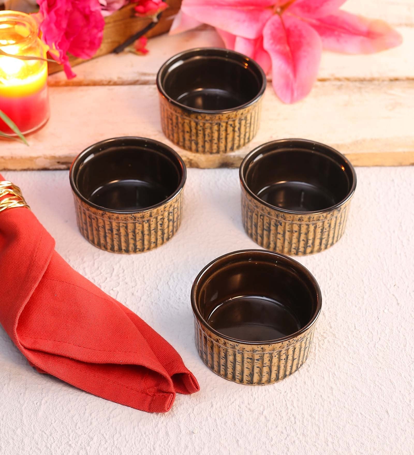 60 ML Ceramic Serving Bowls Set of 4