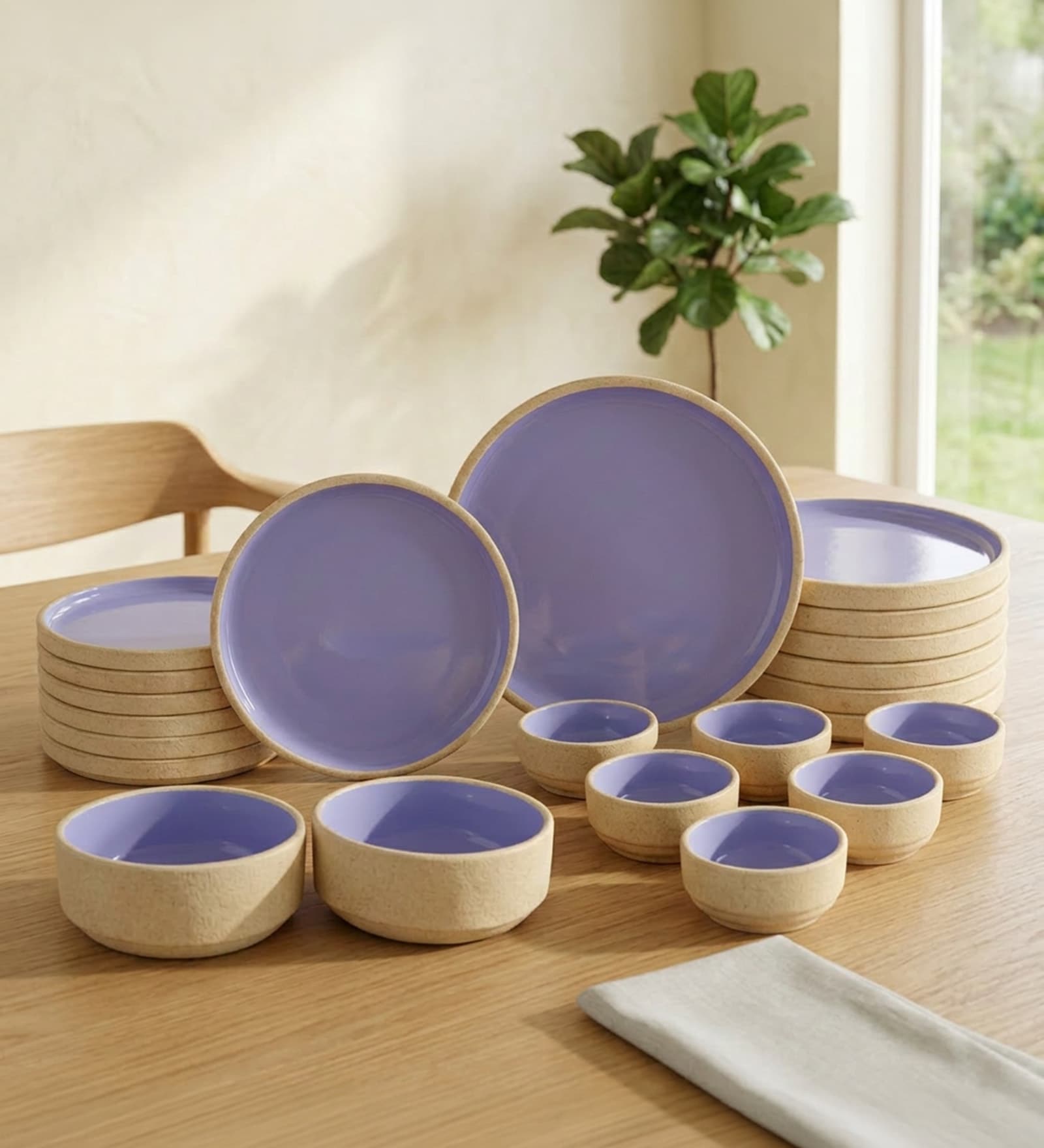 Lavendar Ceramic Dinner Set 20 Pieces