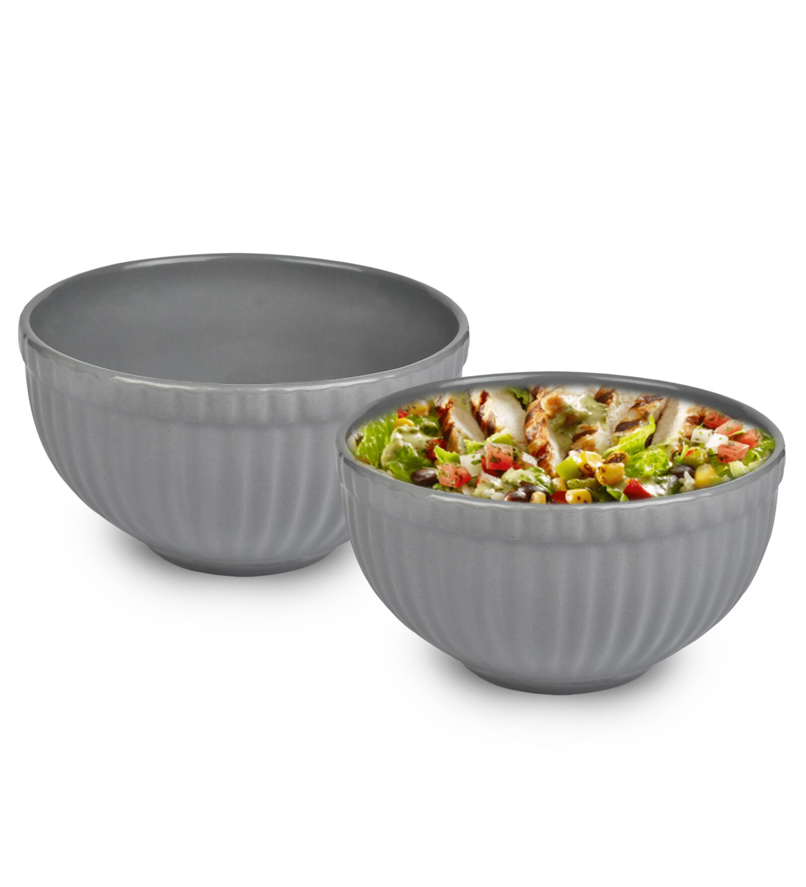 Ceramic Grey 500 ML Serving Bowl Set of 2