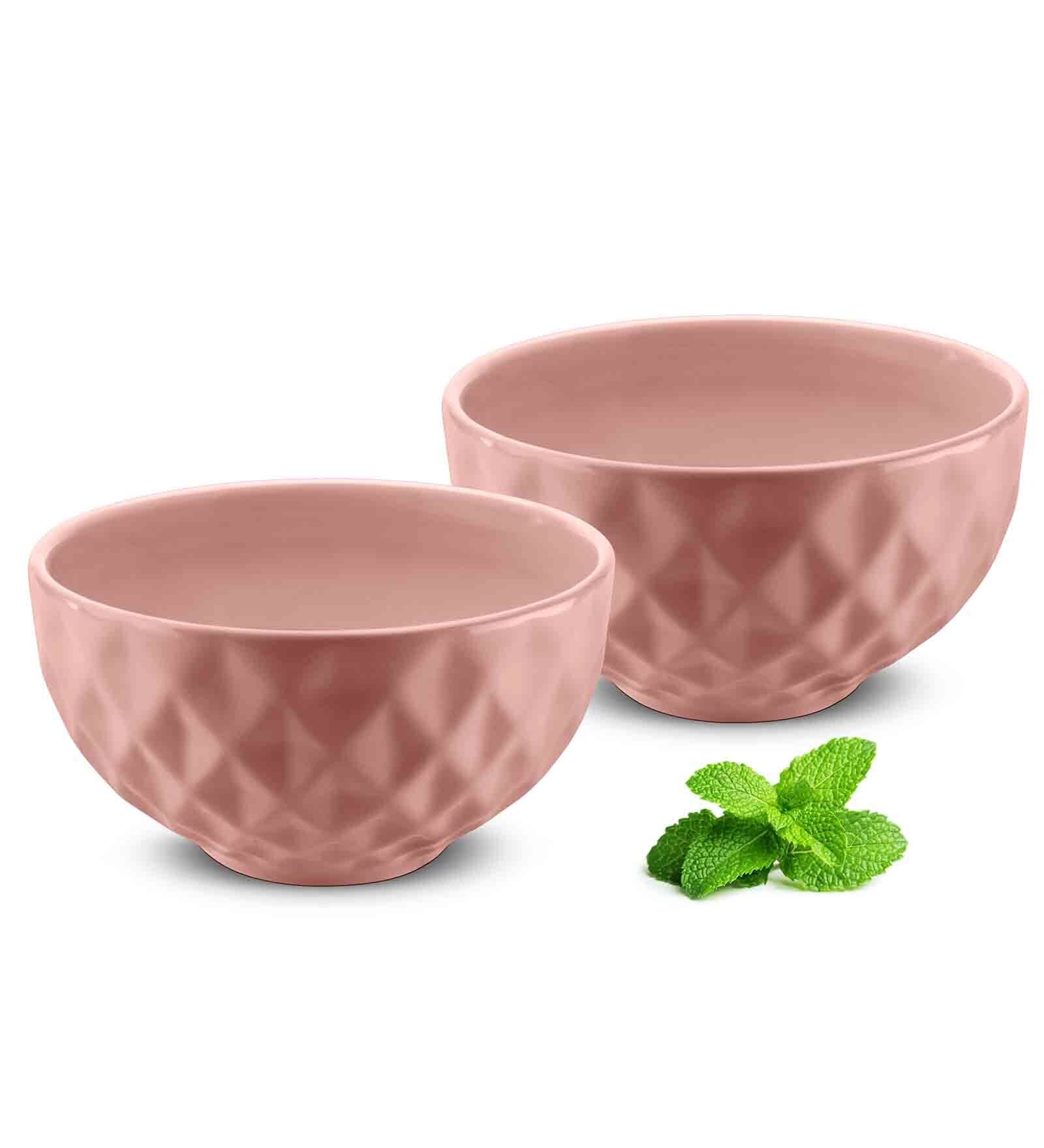 Ceramic Pink 500 ML Serving Bowl Set of 2