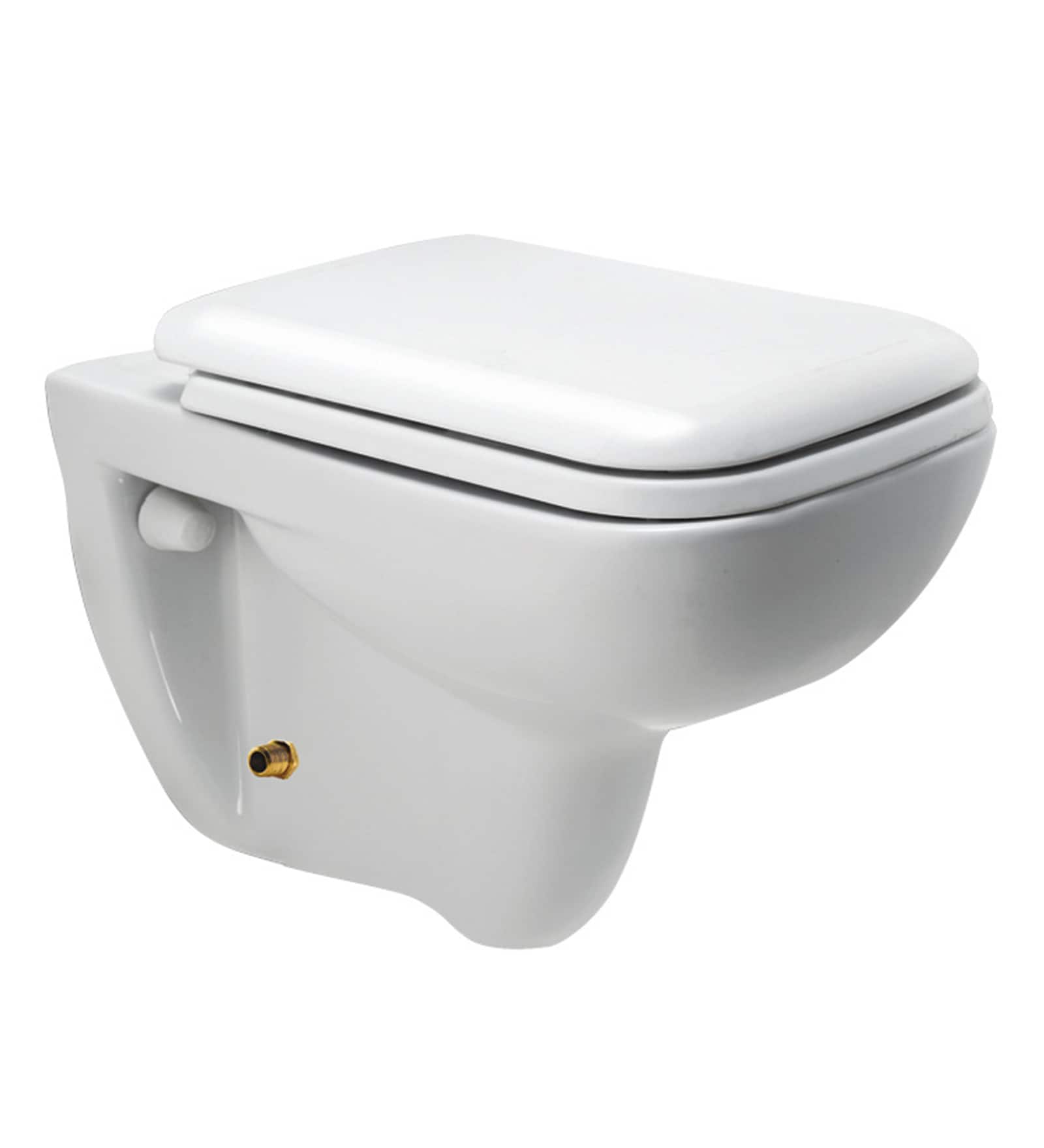 Ceramic White P'Trap Wall Mounted Commode(H: 14.4, W: 20.4, D: 14 Inches)