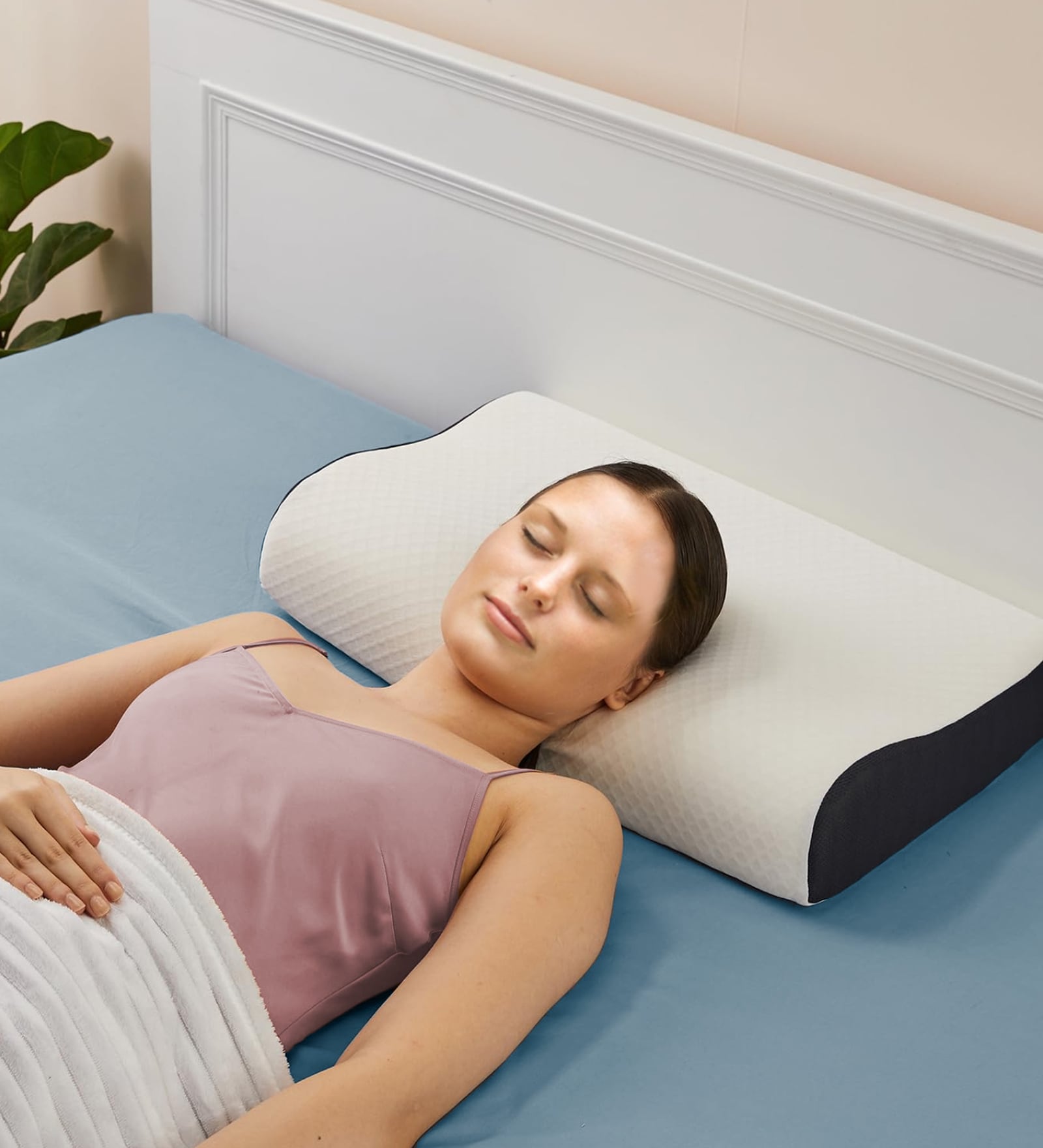 Cervical Contour Memory Foam Pillow (24 x 16 Inch)