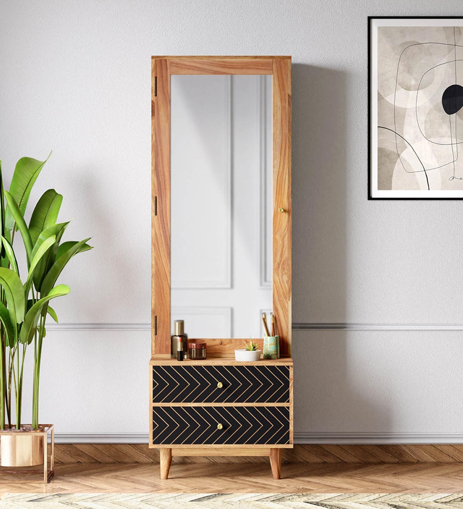 Cesar Mango Wood Dresser in Walnut Finish