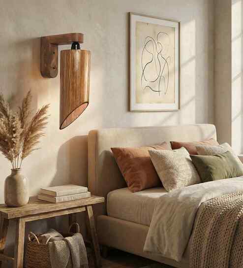 Cedar Brown Solid Wood Wall Sconces