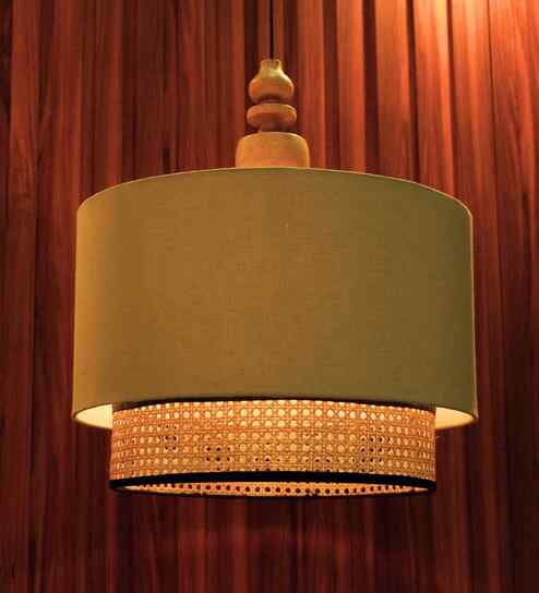 Ceiling Lamp With Fabric Lampshades Modern 18 X 19 Inches Double Drum Pendant Light Fixture Mint Braided
