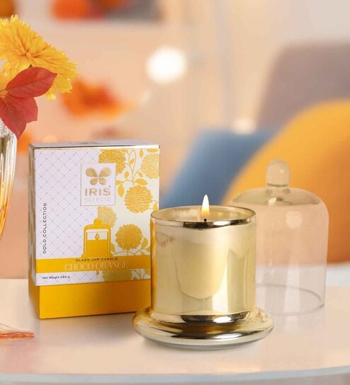 Celeste Bell Jar Candle Fragrance Choco Orange Gold Collection-285g