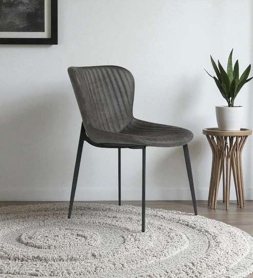 Celeste  Velvet Fabric Dining Chair In Emerald Green Color