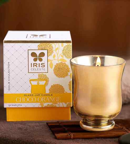 Celeste Hurricane Candle Fragrance Choco Orange Gold Collection-285g