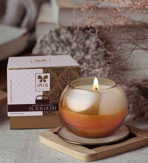 Celeste Matka Candle Fragrance Black Oudh Amber Collection-285g