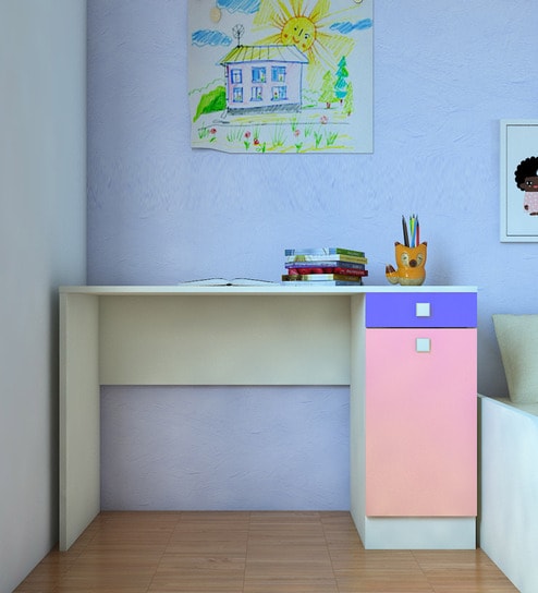 Celestia Kids Study Table in English Pink Colour