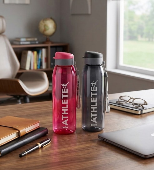 CELLO Athlete Flip Top Water Bottle Set of 2, 800ml Each
