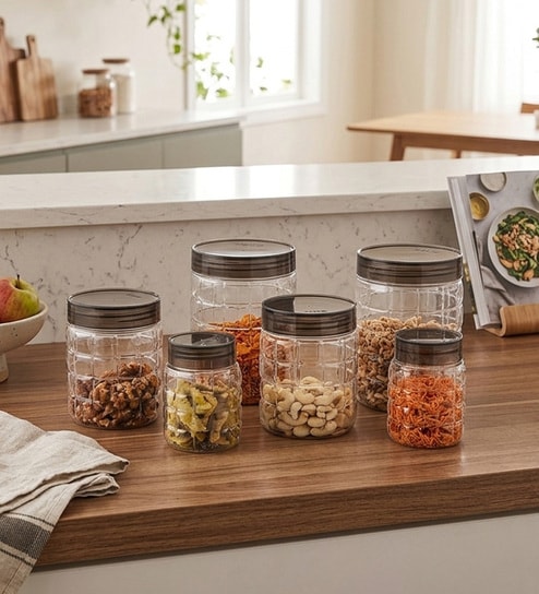 CELLO Checkers Airtight Storage Container Set of 18, Brown