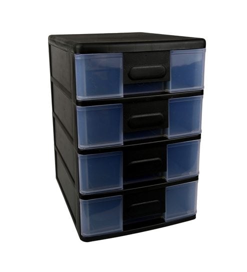 Buy Cello Maxi Black Plastic 4 Drawer System Box Online Plastic
