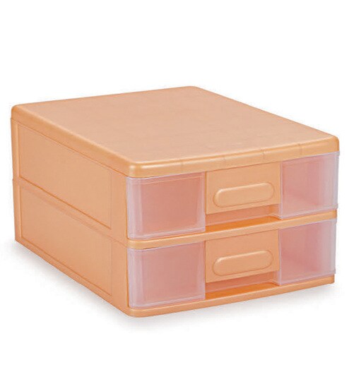 Buy Cello Mini 2 Drawer Plastic Peach System Box Online Shelves