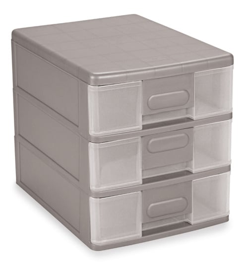 Buy Cello Mini 3 Drawer Plastic Silver System Box Online Plastic